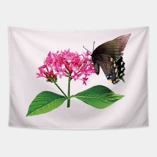 Black Swallowtail on Pink Lantana Tapestry