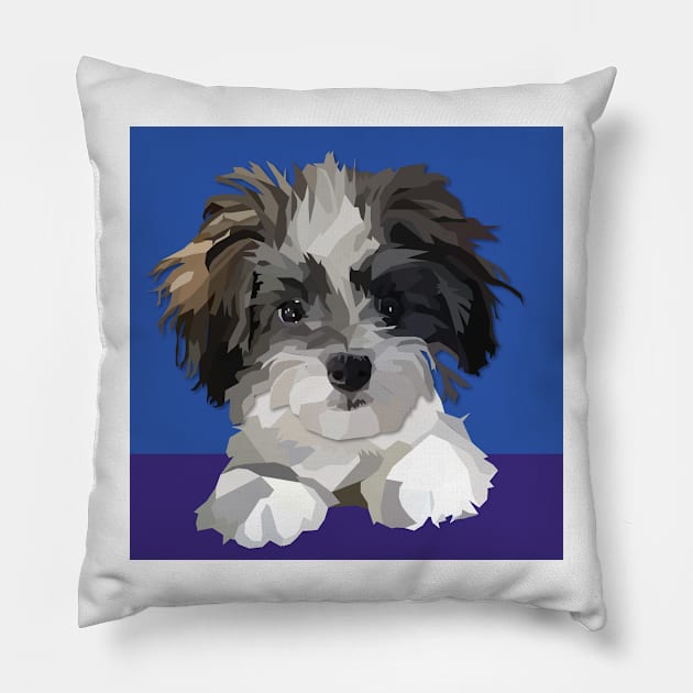 Cute Cavachon Maltese poodle mix dog Pillow by jrepkin