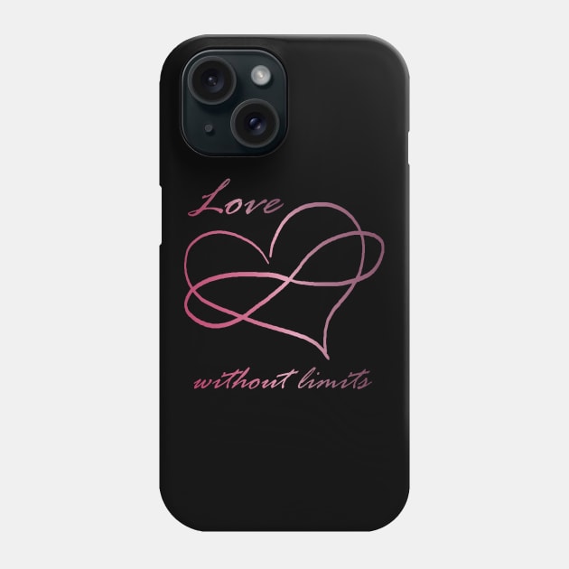 Love without limits - Polyamorous, Poly pink infinity heart Phone Case by Wanderer Bat
