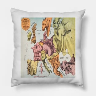 War Map of Europe: As seen through French eyes by Paul Hadol. Pillow