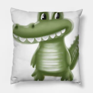 Cute Aligator Drawing Pillow