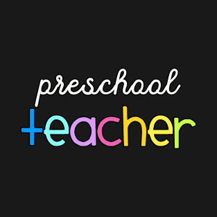 Rainbow Colored Preschool teacher Back to school T-Shirt