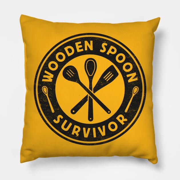 Wooden Spoon Survivor - Funny Childhood Trauma Pillow by TwistedCharm