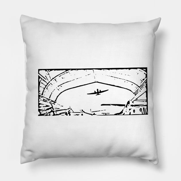 Airplane Hanger Pillow by xam