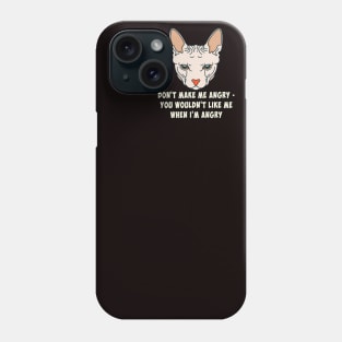 Angry Sphynx Cat Phone Case