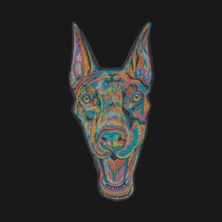 Colorful doberman dog head T-Shirt