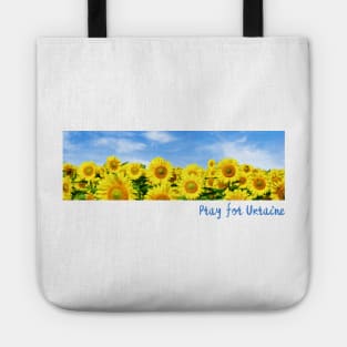 Pray For Ukraine Rectangle - Sunflower For Ukraine - Vintage Photo Sunflower Field Tote