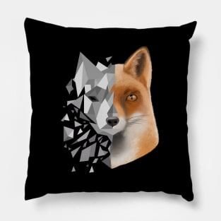 gray shattered fox Pillow