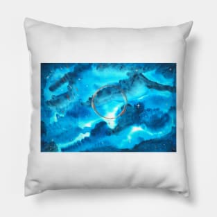 Watercolour galaxy: The Celestial Dreamscape Pillow