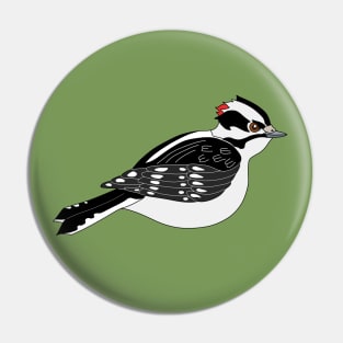 Downy Woodpecker Who Means Business Pin