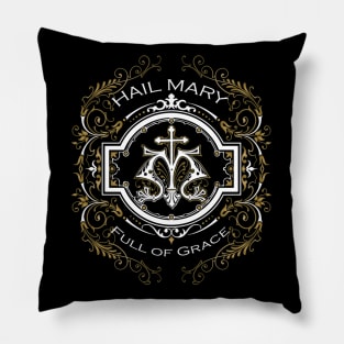 Hail Mary Full of Grace Our Blessed Mother Mary Rosary Pillow