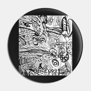 Black & White Ink Doodle Pin