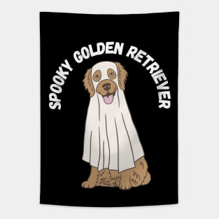 Spooky golden retriever. Halloween, ghost dog. Tapestry