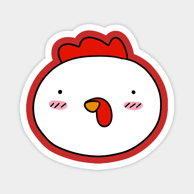 Blushing Chicken Face Magnet by saradaboru