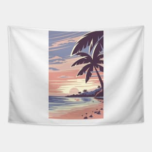 Sunset at the beach Tapestry