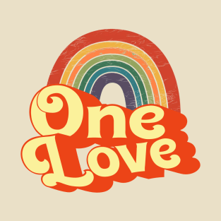 One Love (retro rainbow) T-Shirt