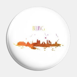 Beijing Watercolor skyline Pin