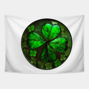 Stained Glass Four Leaf Clover Tapestry