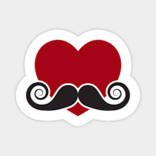 Red Hipster Heart Valentines Day Magnet