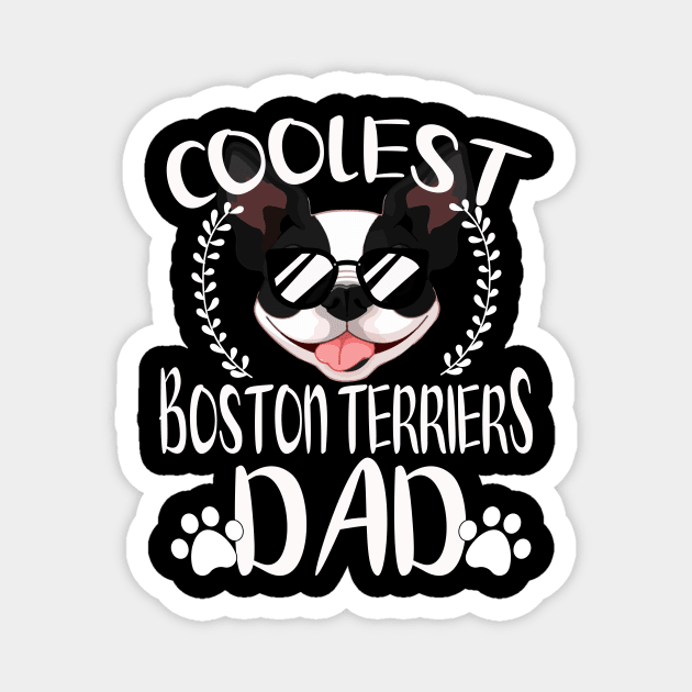 Glasses Coolest Boston Terriers Dog Dad Magnet by mlleradrian