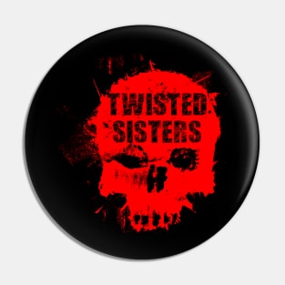 Twisted Sisters Skull Pin