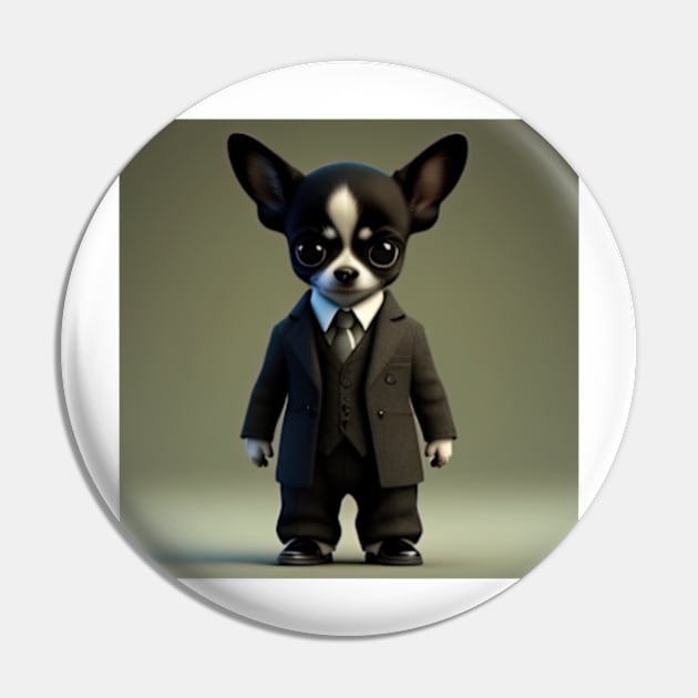 Chihuahua in suit Pin by IDesign23