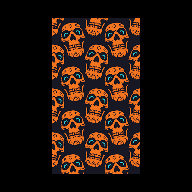 Spooky Skull Dias Muertos Pattern Gift Halloween Mask by Gufbox