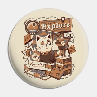 Born to Explore - Cute Traveler Cat Gift Pin