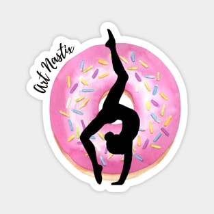 Donut Gymnast Silhouette Art Magnet