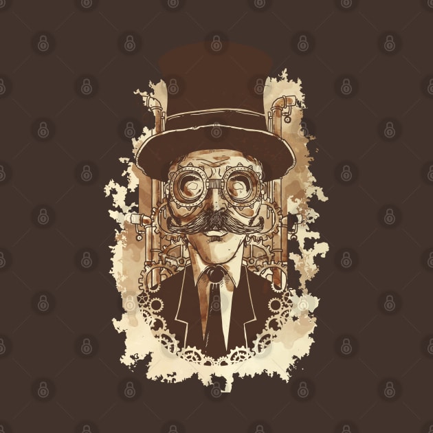 Retro Futurism Steampunk Adventure Gentleman 1 by EDDArt