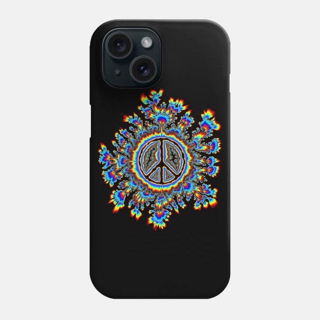 glowing psychedelic peace sign Phone Case by DrewskiDesignz