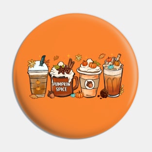 Pumpkin Spice Latte Fall Iced Coffee Cups Pin