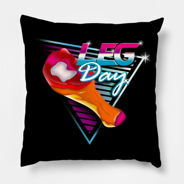 leg day retro thanksgiving Pillow by osvaldoport76