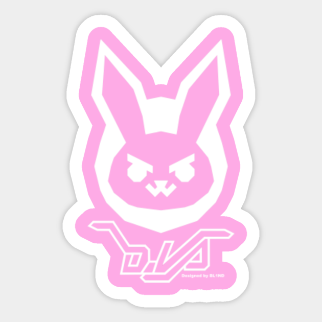 hvor ofte Observatory For en dagstur D.Va Bunny Logo (White) - Dva - Sticker | TeePublic