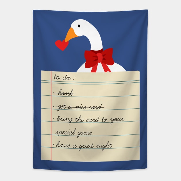 Untitled Valentine Goose Tapestry by DigitalCleo