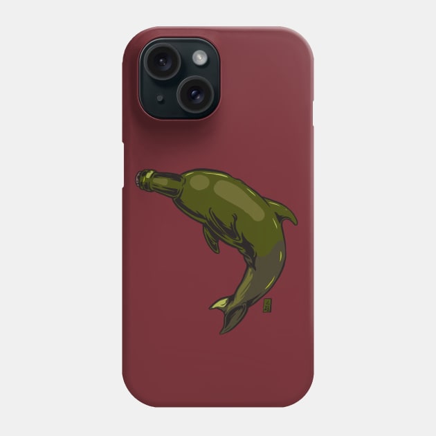 Wine Bottle Neck Dolphin Phone Case by Thomcat23