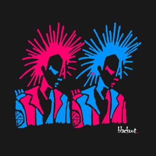 Punk Pastel Mates in Magenta and Blue by Blackout Design T-Shirt