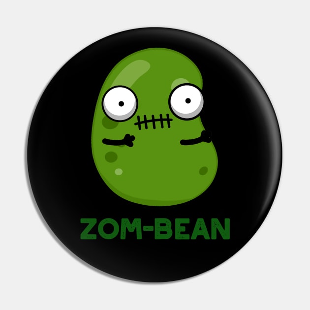 Zom-bean Cute Halloween Zombie Bean Pun Pin by punnybone