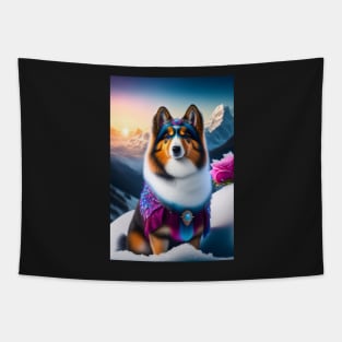 Glimmering Sheltie Goddess Tapestry