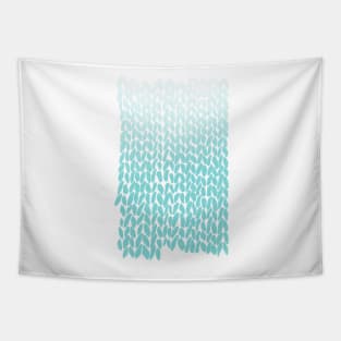 Hand Knit Ombre Teal Tapestry