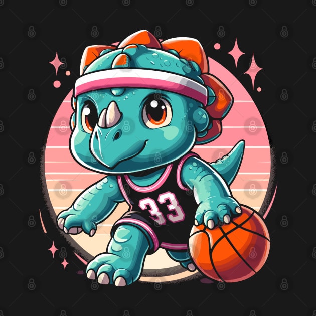 Ballin' Dino: This T-Rex Takes the Court by Thewondercabinet28