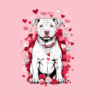 Cute Pitbull Love: Hearts, Smarties, and Happy Valentine’s Day! - Valentine’s T-Shirt