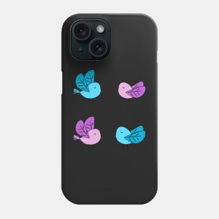 Birds in blue and pink Phone Case