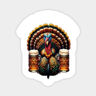 Let's Get Basted | Thanksgiving Turkey Drinking Beer Magnet