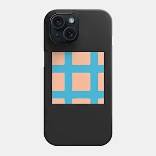 graphic turquoise and tan minimalist block pattern Phone Case