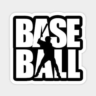 baseball player text masking white Magnet