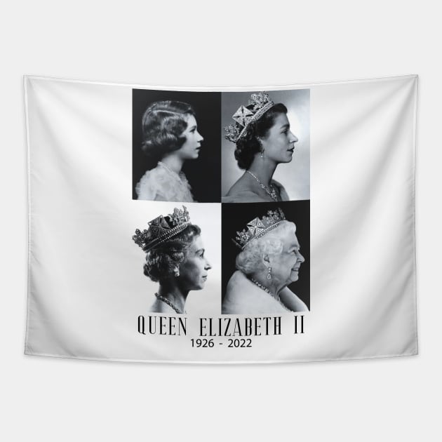 Rip Queen Elizabeth II God Bless the beautiful Queen 1926-2022 Tapestry by myartworkdiary