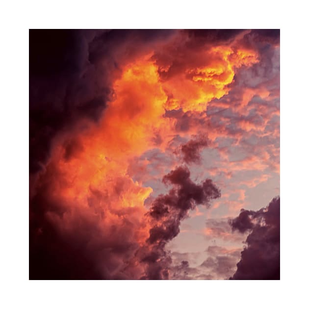 Clouded Sky Scene, Vintage Wall Art, Cloudy Sky Landscape, Sunny Sky, Sunrise Sunset, summer skies by Nature-Arts