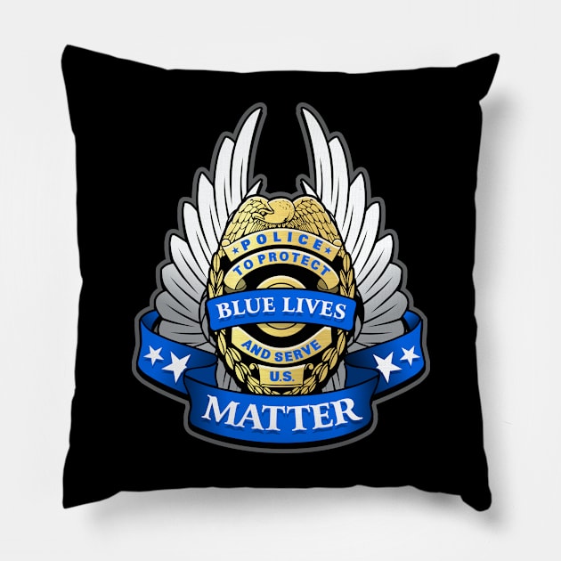 Police Badge Pillow by razrgrfx