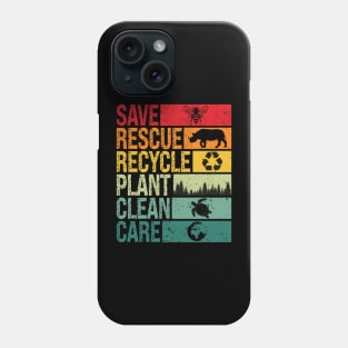 Earth Day Save Bees Rescue Animals Phone Case